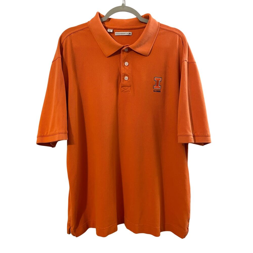 Cutter & Buck Men's Illinois Alumni Polo Shirt Fighting Illini Orange Size XL